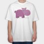 Hippo Huggable, Tricou Oversize Barbati (Unisex)