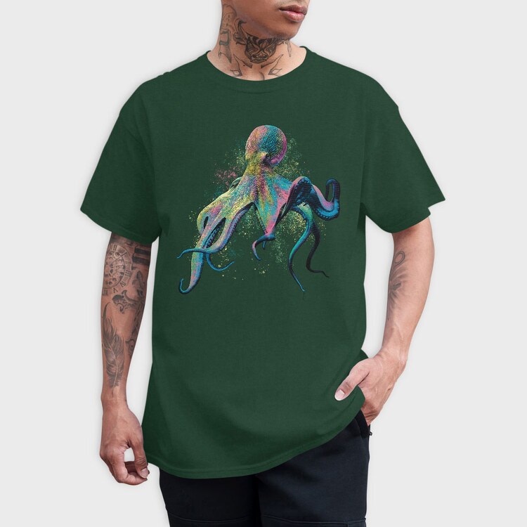 Colorful Octopus, Tricou Barbati (Unisex)