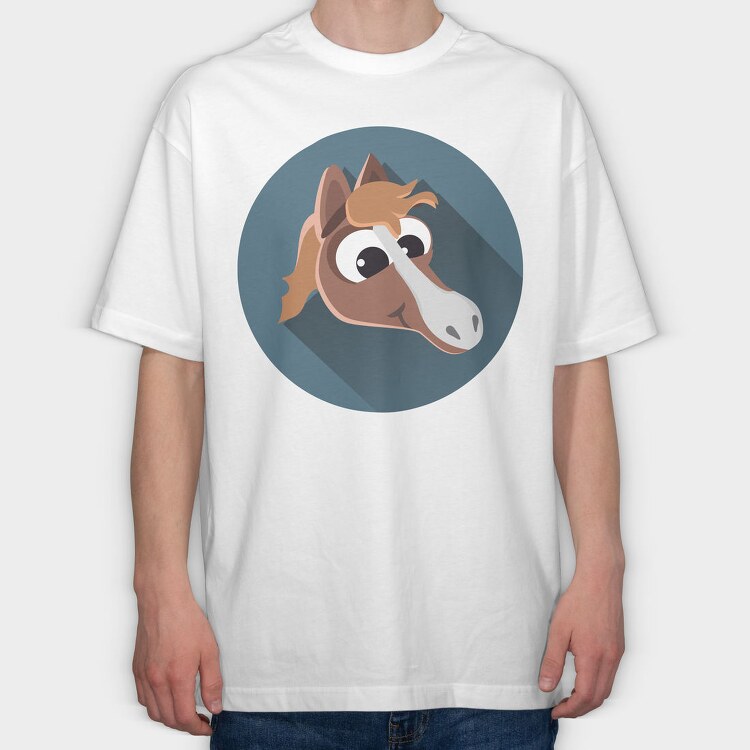 Horse Icon Art, Tricou Oversize Barbati (Unisex)