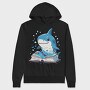 Cute Shark Reading, Hanorac Oversize Barbati (Unisex)