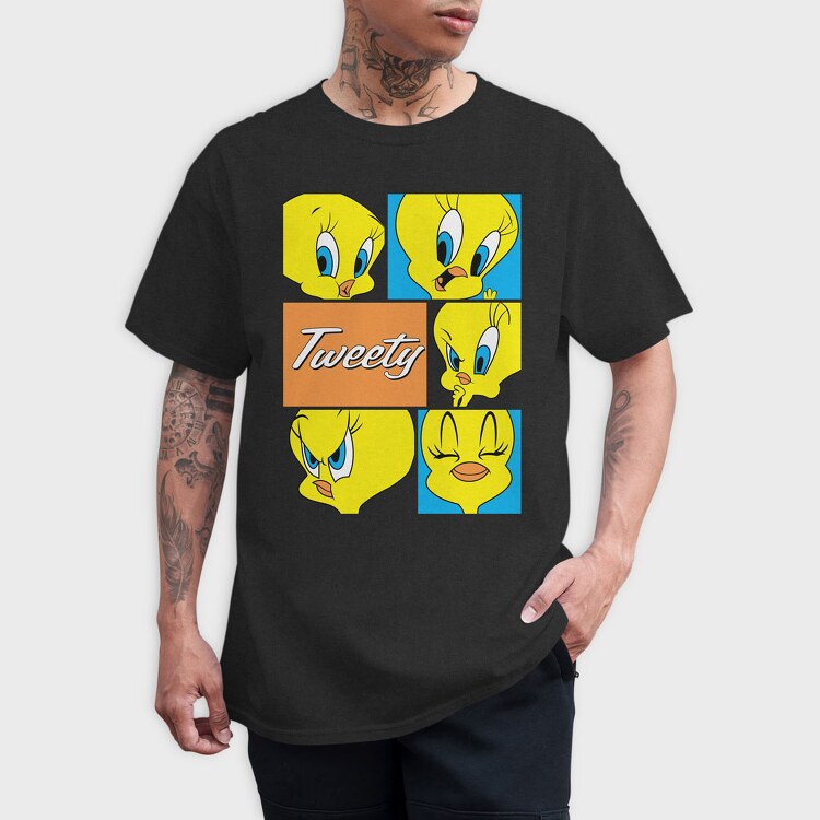 Cartoon Retro Tweety 1, Tricou Barbati (Unisex)