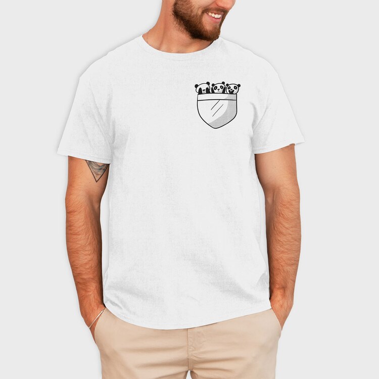 Panda Pocket, Tricou Barbati (Unisex)