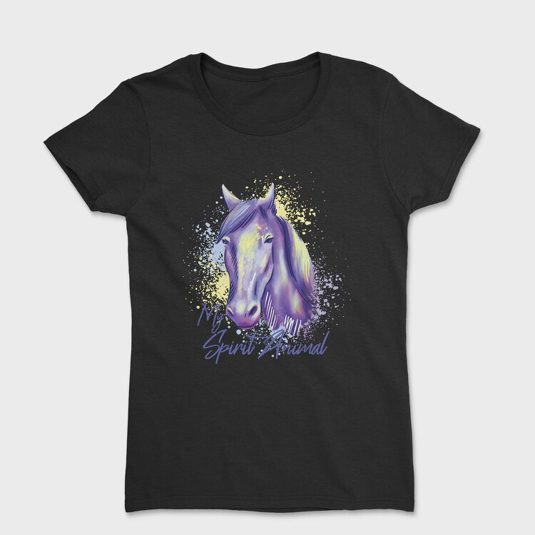 Horse Spirit Animal Watercolor, Tricou Femei