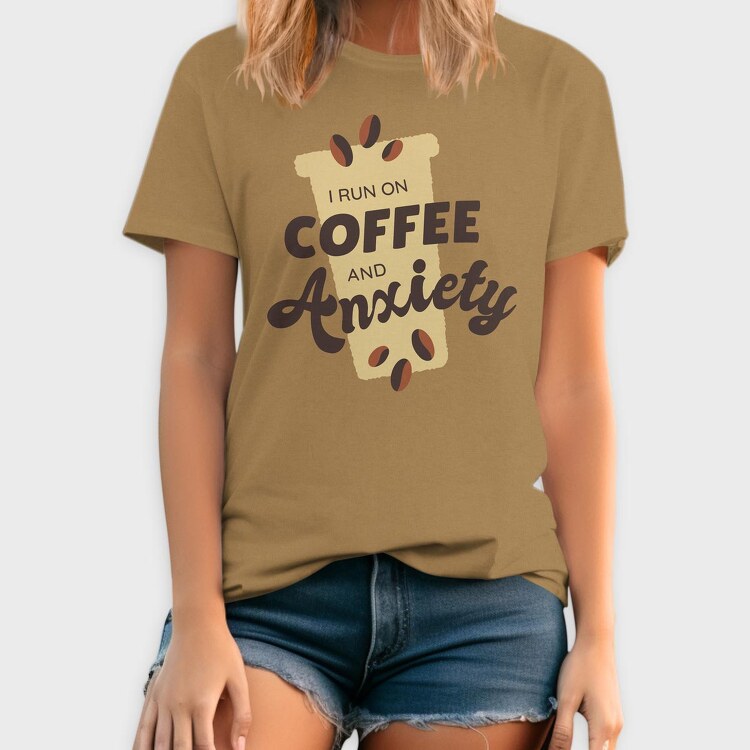 I Run on Coffee and Anxiety, Tricou Barbati (Unisex)
