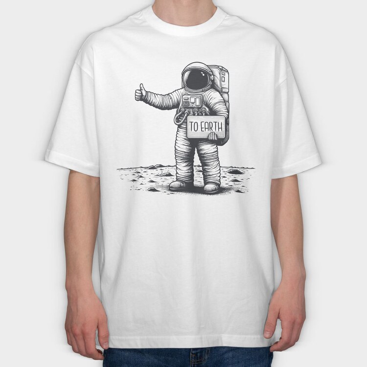 Hitchhiking Astronaut, Tricou Oversize Barbati (Unisex)