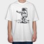 Hitchhiking Astronaut, Tricou Oversize Barbati (Unisex)