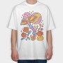 Hippie Mushroom Planet Flower, Tricou Oversize Barbati (Unisex)