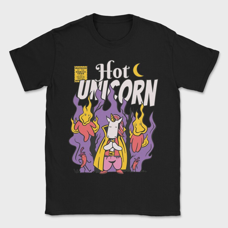 Hot Unicorn Cartoon, Tricou Barbati (Unisex)