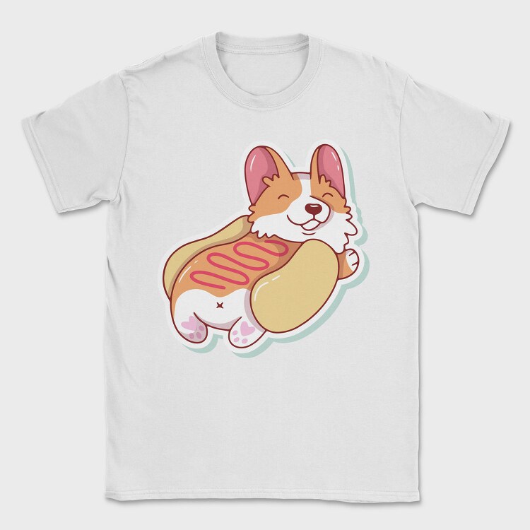 Hotdog Corgi, Tricou Barbati (Unisex)