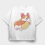 Hotdog Corgi, Tricou Oversize Barbati (Unisex)