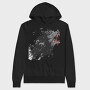 Howling Werewolf Cartoon, Hanorac Oversize Barbati (Unisex)