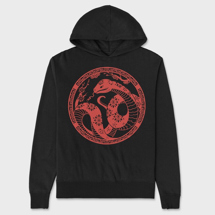 Traditional Chinese Snake Circle New Year, Hanorac Oversize Barbati (Unisex)