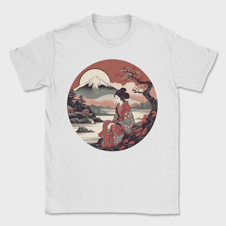 Traditional Japanese Geisha, Tricou Barbati (Unisex)