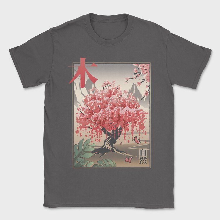 Traditional Japanese Sakura Tree, Tricou Barbati (Unisex)