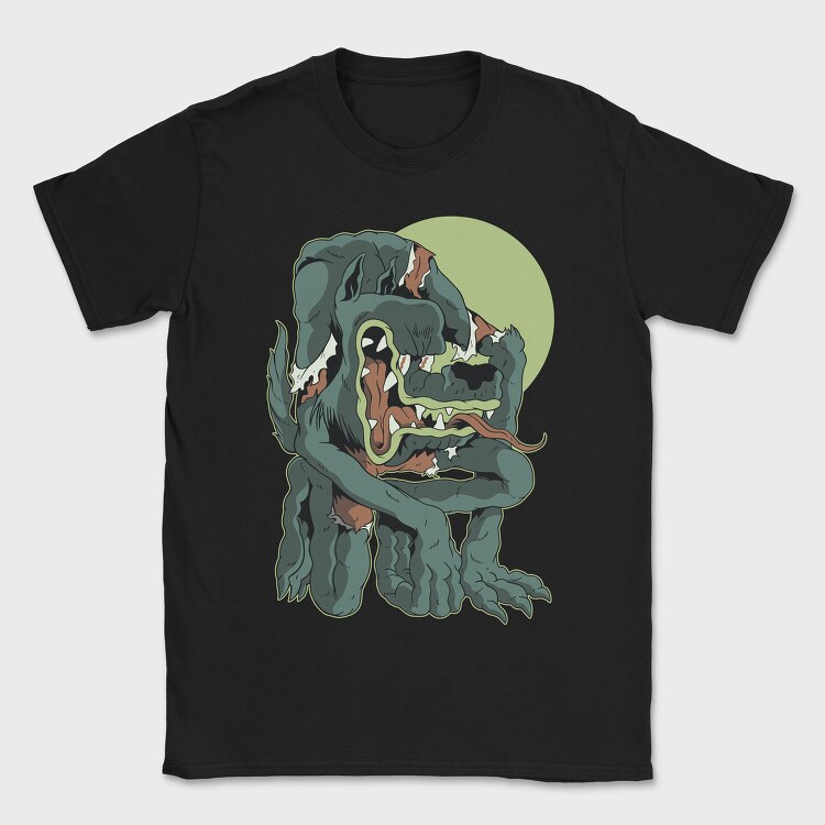 Werewolf Cartoon Halloween Wolf Moon, Tricou Barbati (Unisex)