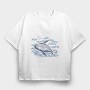 Whale Ocean Illustration, Tricou Oversize Barbati (Unisex)