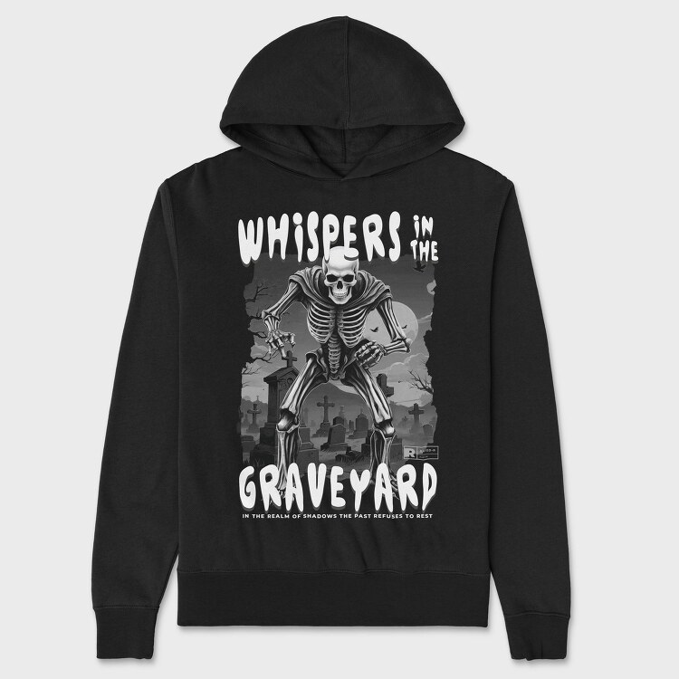 Whispers In The Graveyard Skeleton, Hanorac Oversize Barbati (Unisex)