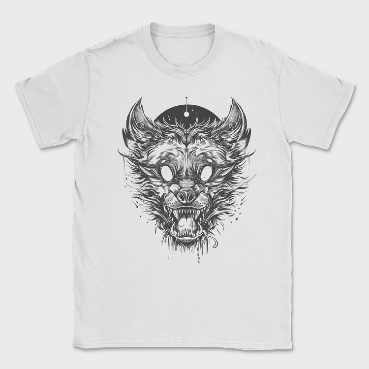 White Eyes Wolf Creature Goth, Tricou Barbati (Unisex)