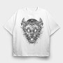 White Eyes Wolf Creature Goth, Tricou Oversize Barbati (Unisex)