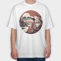 Traditional Japanese Geisha, Tricou Oversize Barbati (Unisex)