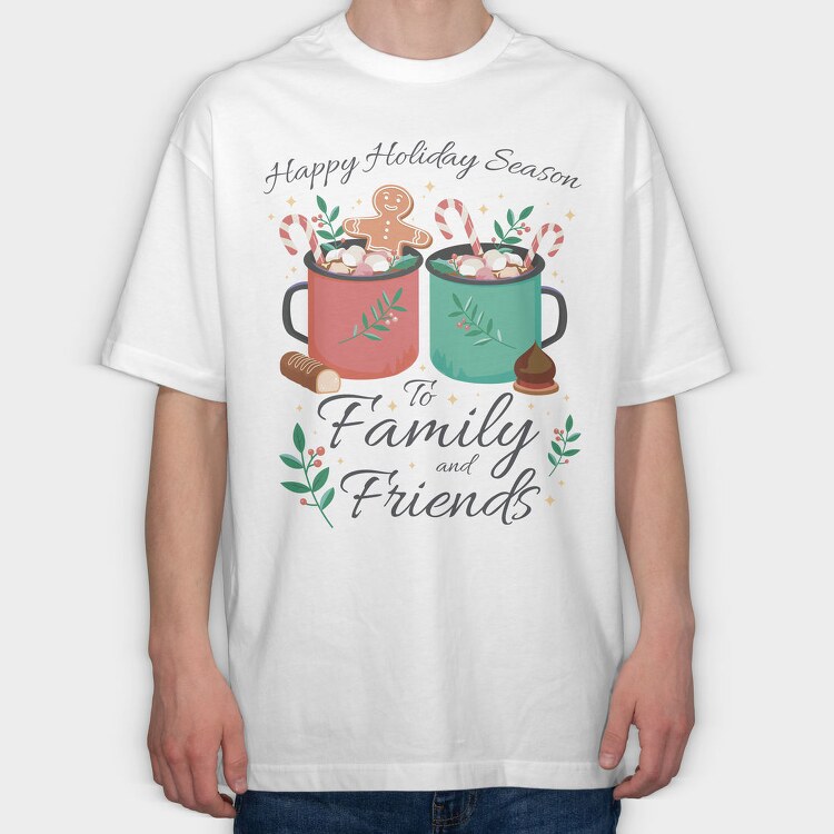 Hot Chocolate Holiday Season Drinks, Tricou Oversize Barbati (Unisex)