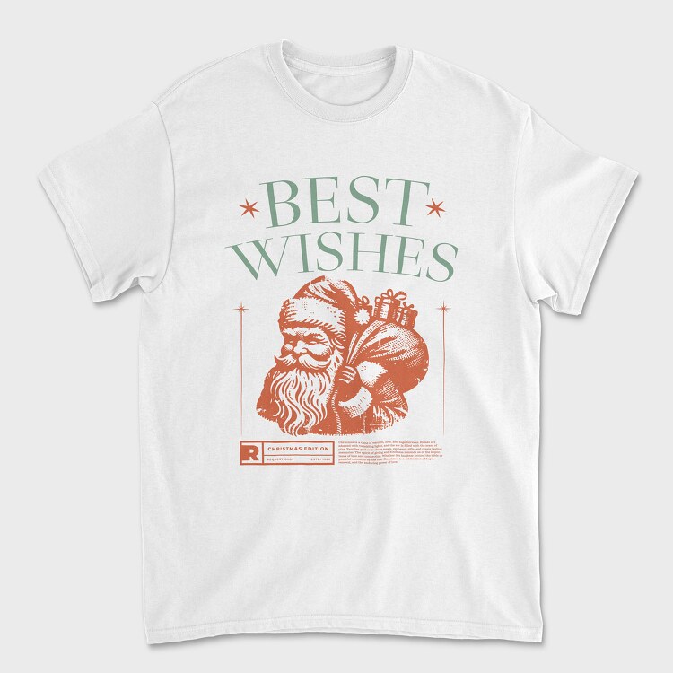 Santa Best Wishes, Tricou Barbati (Unisex)