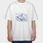 Whale Ocean Illustration, Tricou Oversize Barbati (Unisex)