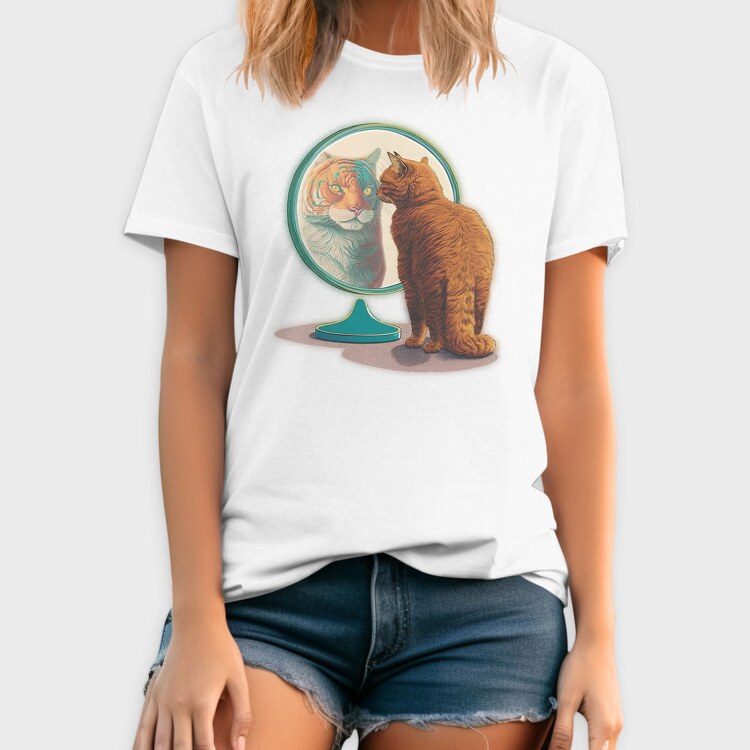 Tiger Kitty Mirror, Tricou Barbati (Unisex)