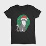 Cat With Fairy Lights Christmas, Tricou Femei