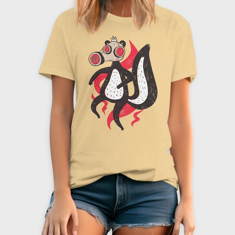 Skunk With Gas Mask, Tricou Barbati (Unisex)