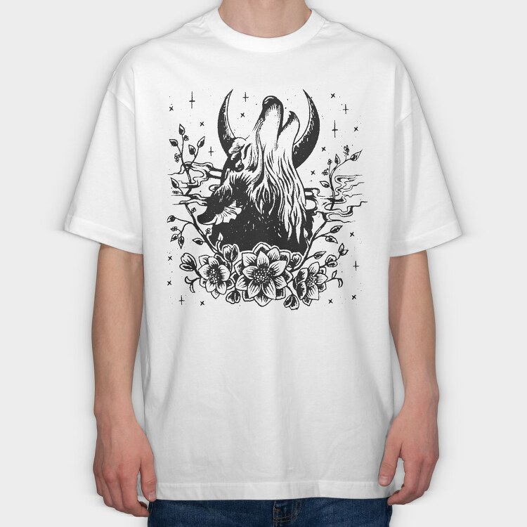 Howling Wolf Tote, Tricou Oversize Barbati (Unisex)