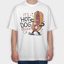 Hot Dog Cartoon Oclock, Tricou Oversize Barbati (Unisex)