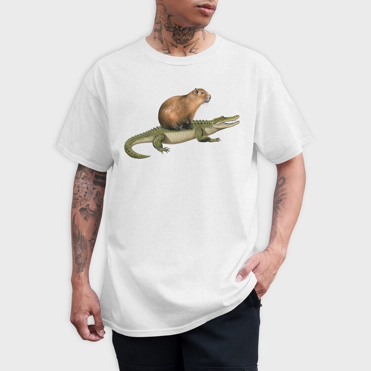 Capybara Crocodile, Tricou Barbati (Unisex)