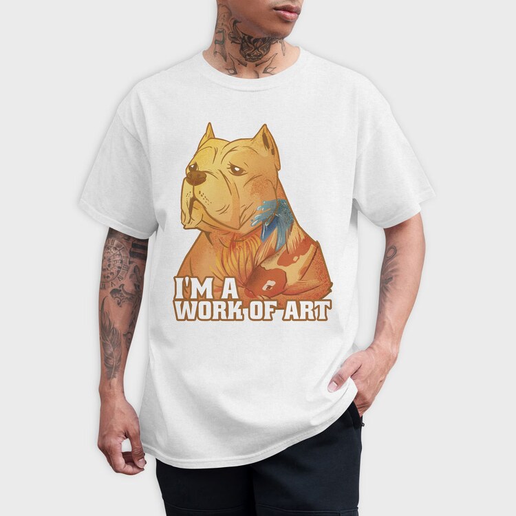 i am a work of art pitbull, Tricou Barbati (Unisex)