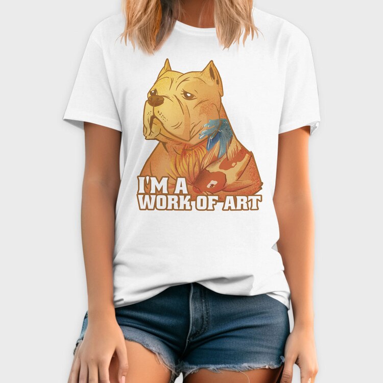 i am a work of art pitbull, Tricou Barbati (Unisex)