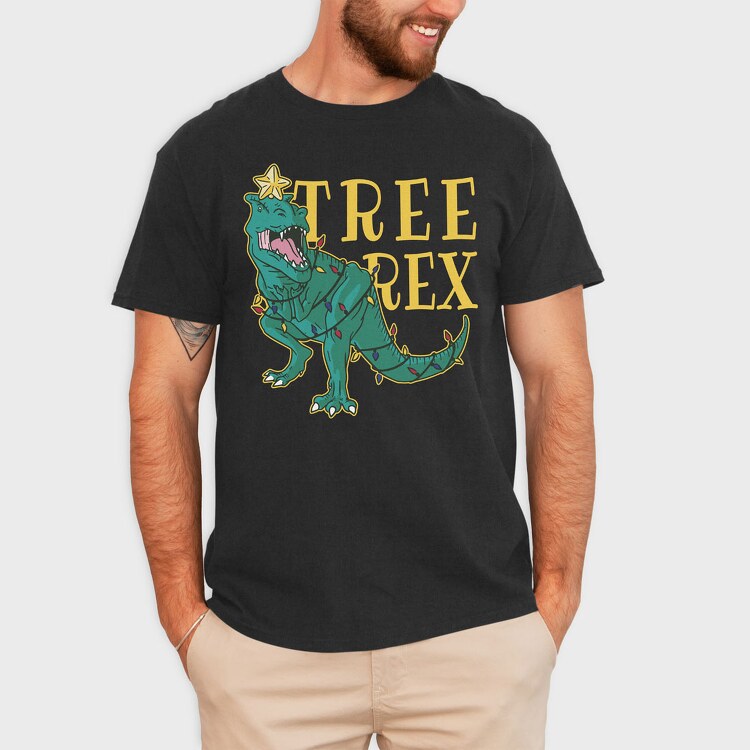 Tree Rex Christmas, Tricou Barbati (Unisex)
