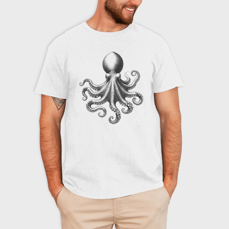 octopus draw, Tricou Barbati (Unisex)