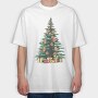 Hot Dog Christmas Tree, Tricou Oversize Barbati (Unisex)