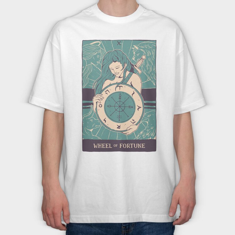 Wheel Of Fortune Tarot, Tricou Oversize Barbati (Unisex)