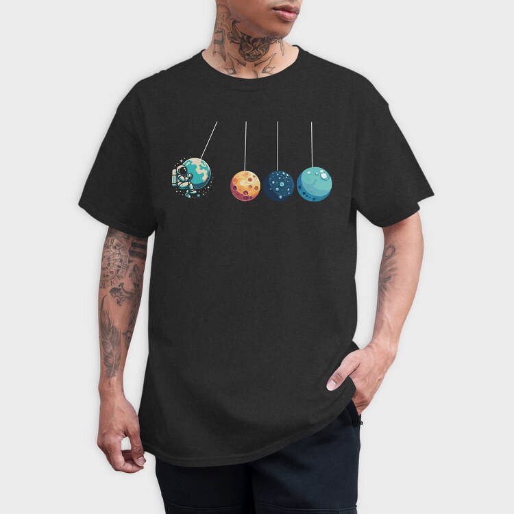 Astronaut Planets, Tricou Barbati (Unisex)
