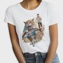 Cat Escaping With Fish, Tricou Femei