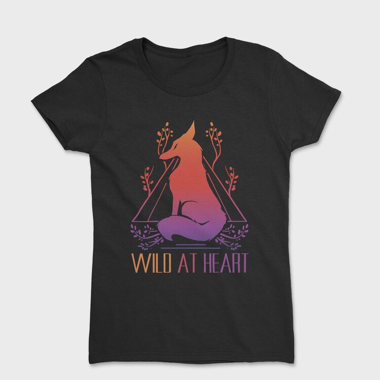 Wild At Heart Fox Dark Animals, Tricou Femei