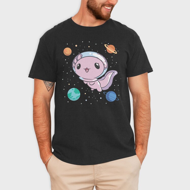Axolotl Space, Tricou Barbati (Unisex)