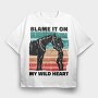 Wild Heart Horse My, Tricou Oversize Barbati (Unisex)