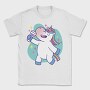 Wine Unicorn Cartoon Drinking, Tricou Barbati (Unisex)