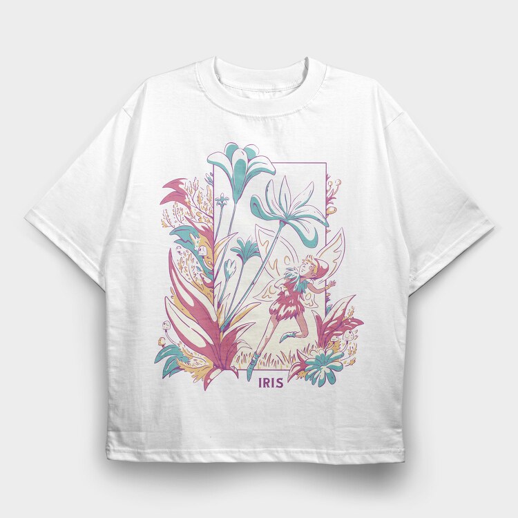 Winged Fairy In Flower Field Fairy Core 10, Tricou Oversize Barbati (Unisex)
