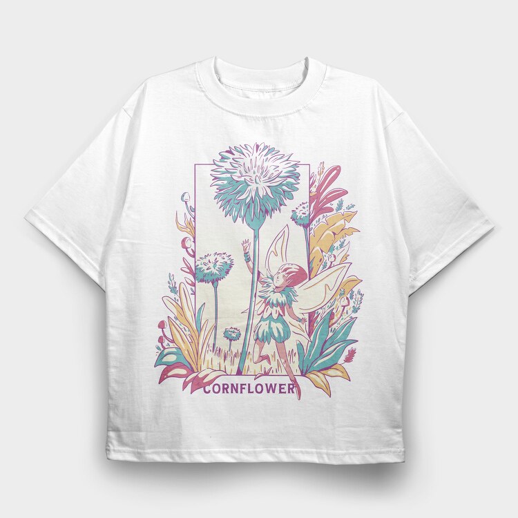 Winged Fairy With Flowers Fairy Core, Tricou Oversize Barbati (Unisex)