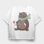 Winter Bear Lights, Tricou Oversize Barbati (Unisex)
