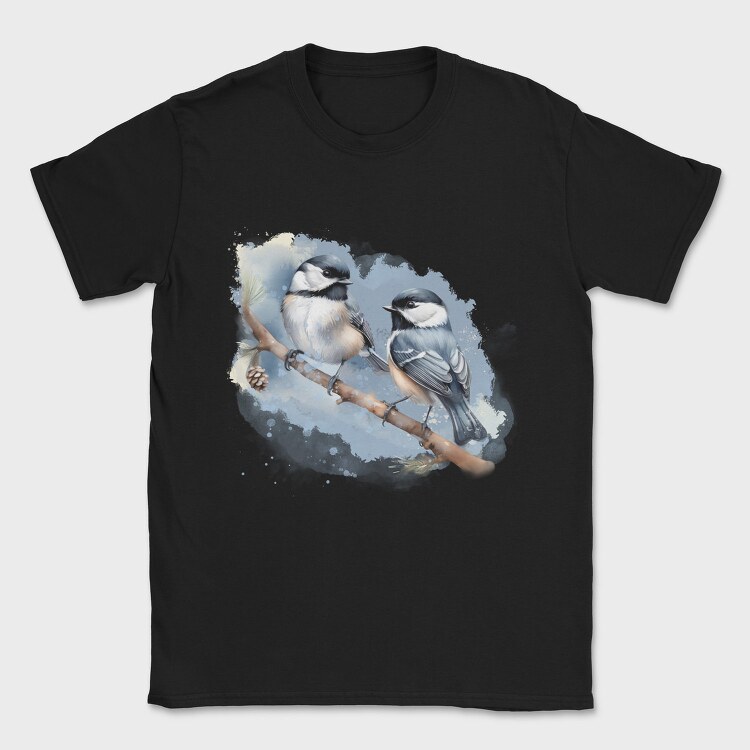 Winter Chickadee Birds, Tricou Barbati (Unisex)