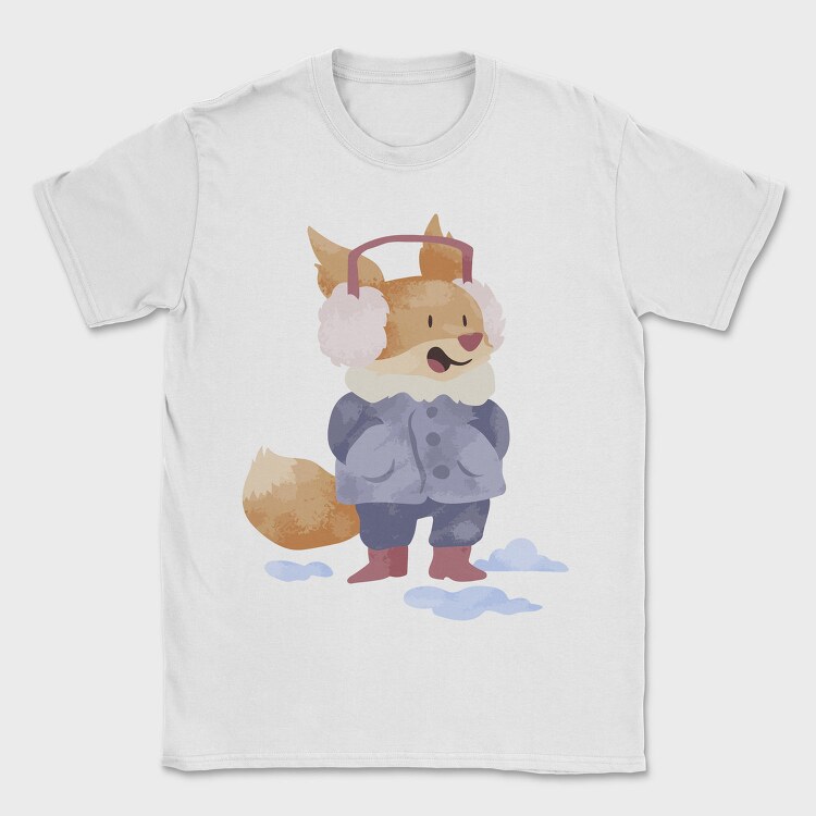 Winter Fox Friend, Tricou Barbati (Unisex)